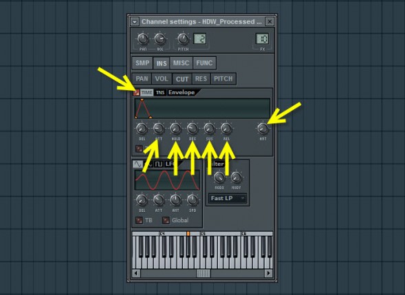 Filter Envelope Settings Filter Envelope Settings