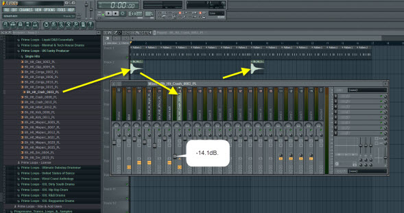Crash Cymbal Mixer Settings