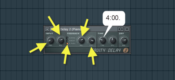 Piano One Delay Settings